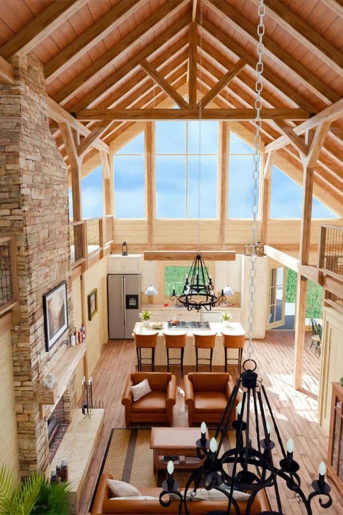 interior design of a custom barndominium