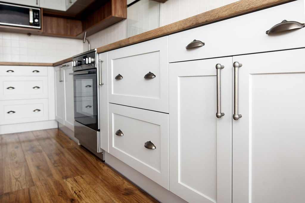 white cabinet in the kitchen