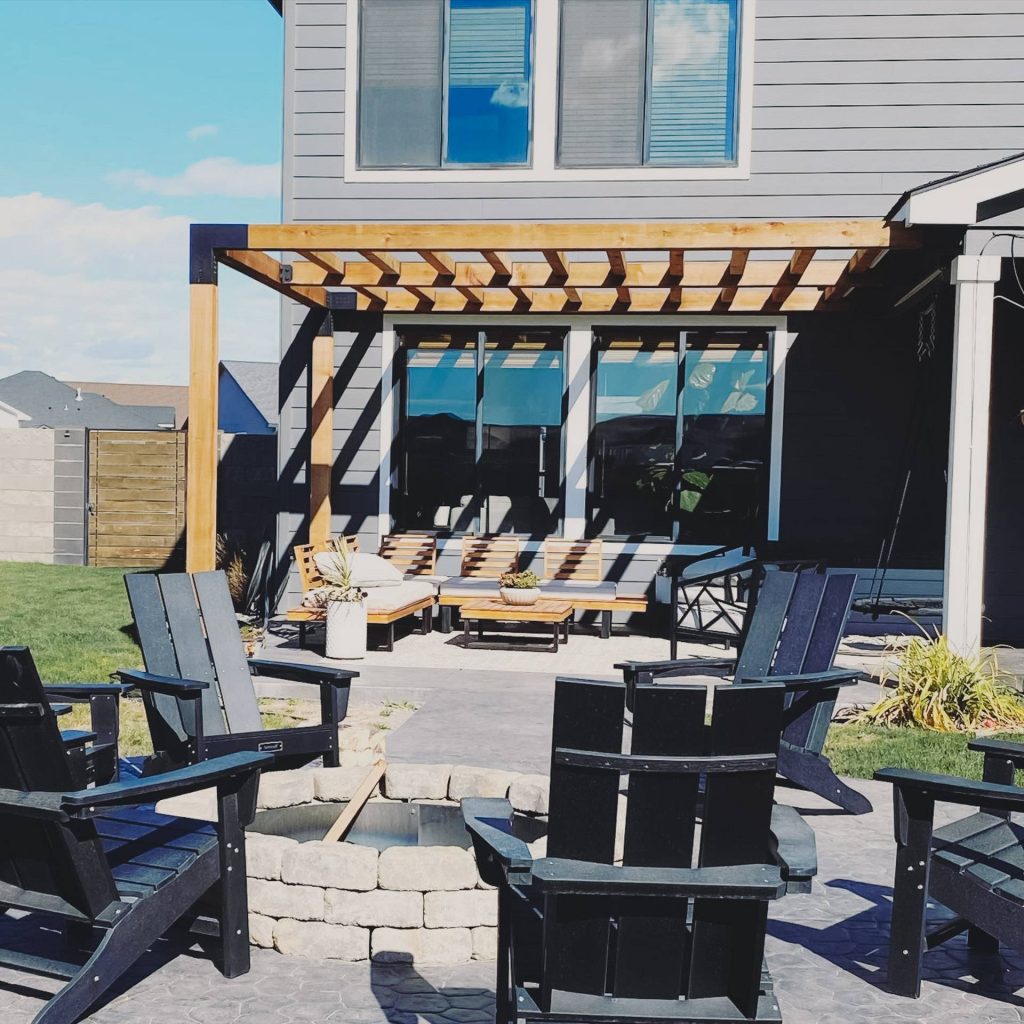 an outdoor pergola